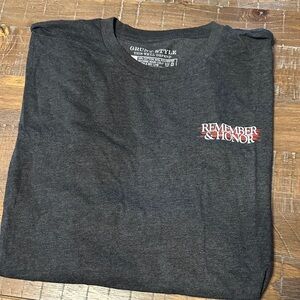 Grunt Style Charcoal Tee with Red and White Design